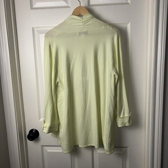 Magaschoni Green Open Front Lagenlook Duster Cardigan Viscose Blend Sweater XL - Picture 5 of 7